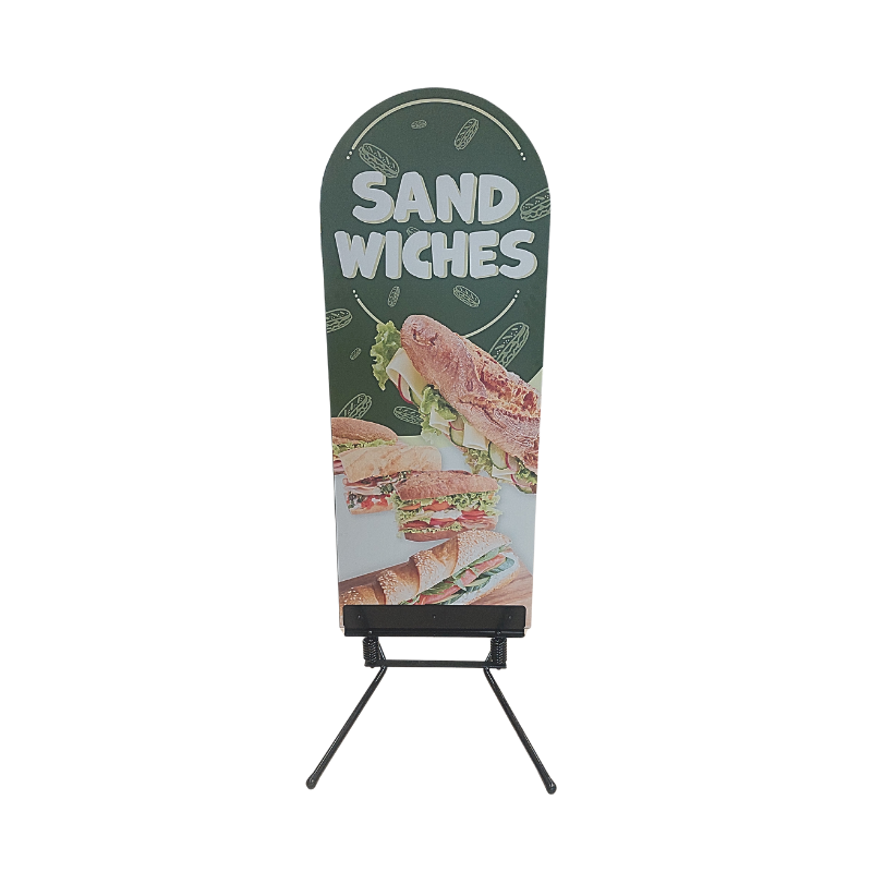 "SANDWICH" STOEPOPSCHRIFT MET AFGERONDE UITSNEDING 60 x 150 CM + VOET