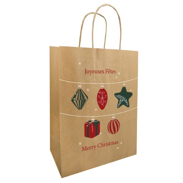 KRAFT BAG CHRISTMAS DECOR 260 + 120 x 320MM 50PCS