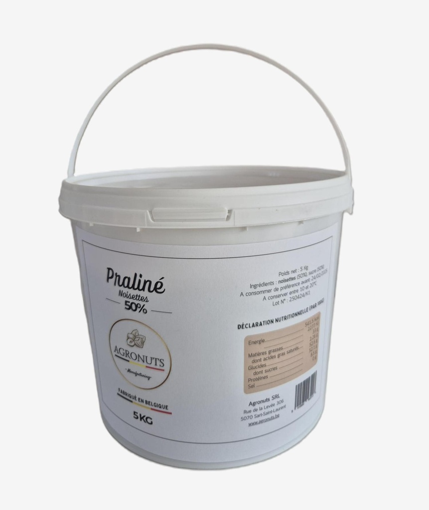 AGRONUTS PATE PRALINÉ NOISETTES 50% 5KG