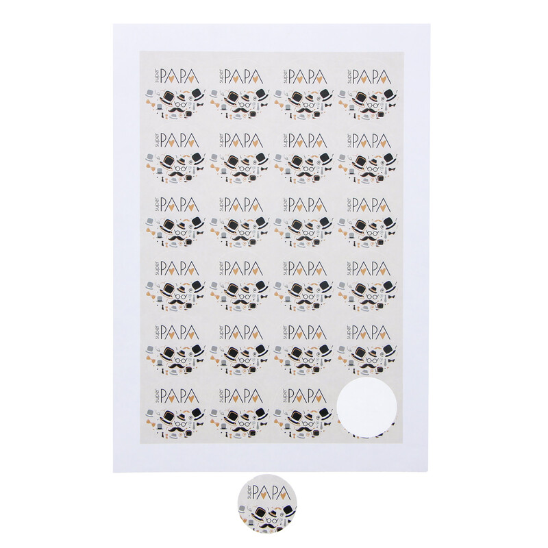 AUTOCOLLANT 4CM "SUPER PAPA" 24PCS