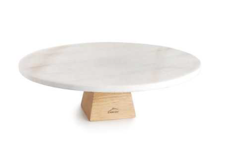 LACOR MARMEREN TAARTENSTANDAARD Ø 30 CM HOUTEN POOT HT 9 CM 