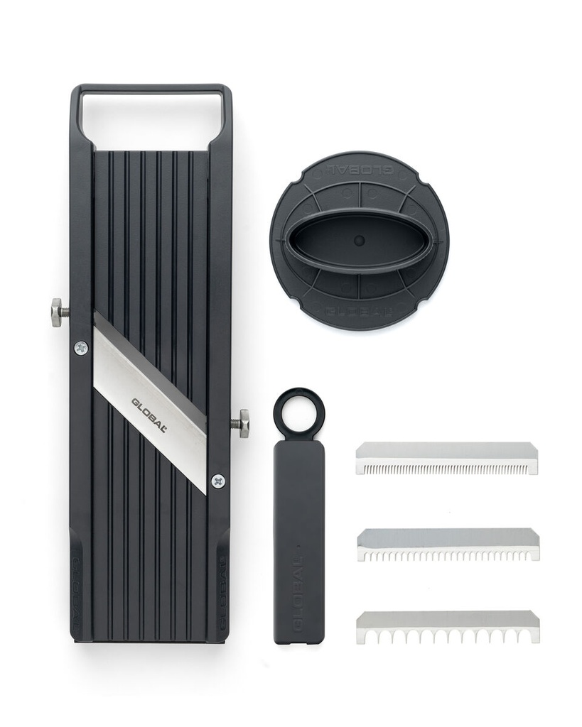 GLOBAL JAPANSE MANDOLINE 64 MM 3  MESSEN + VINGERBESCHERMERS