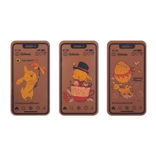 088168 PCB-BEDRUKT VEL KONIJN VOOR SMARTPHONE 11,6X6,1CM 12 STUKS ***S/CDE***