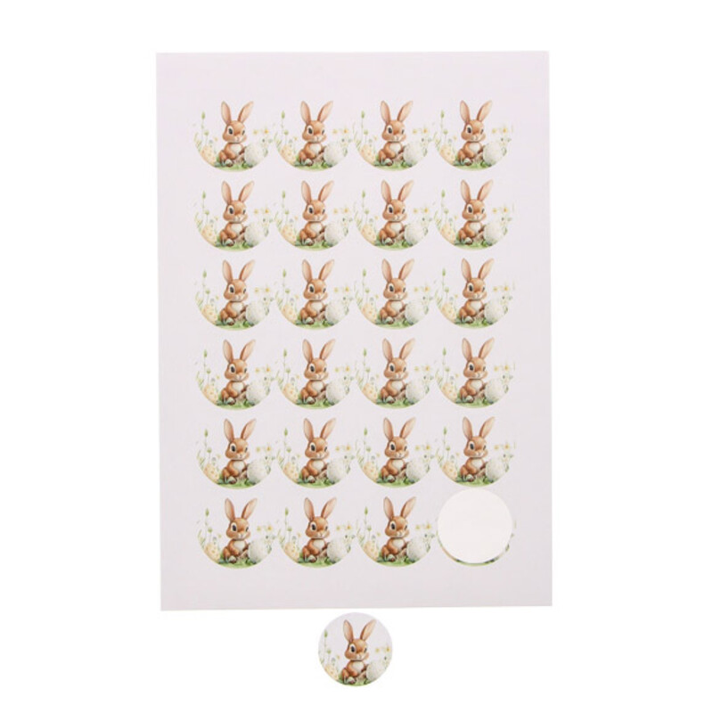 AUTOCOLLANT 4CM BUNNY "CARAMEL" 24PCS