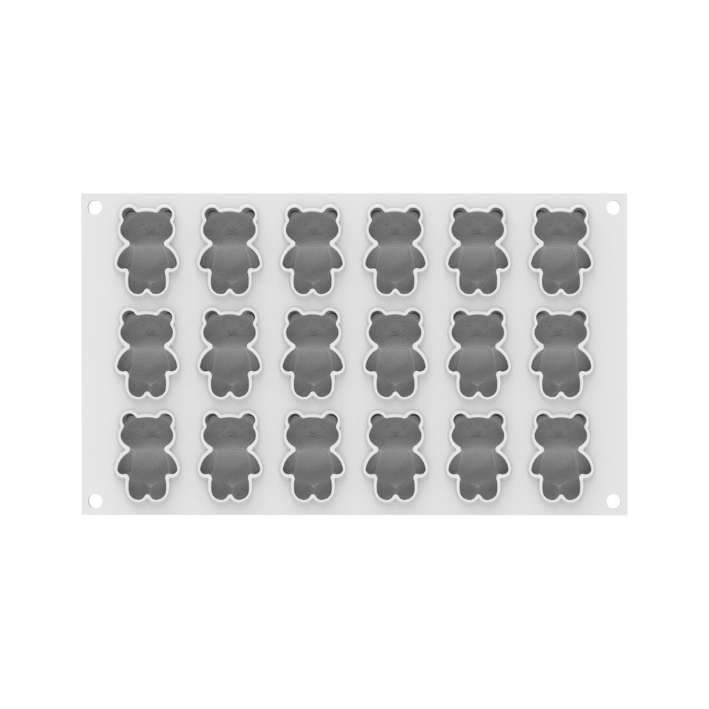 MOULE SILIKOMART TEDDY BEAR XS 20 - SILICONE MOULD N.18 50 x 36MM HT 21 MM