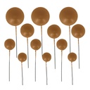 PEARLY GOLD BALL CAKE TOPPER 4 DIAMS: 2CM, 2.5CM, 3CM, 4CM PACK OF 12 PCS