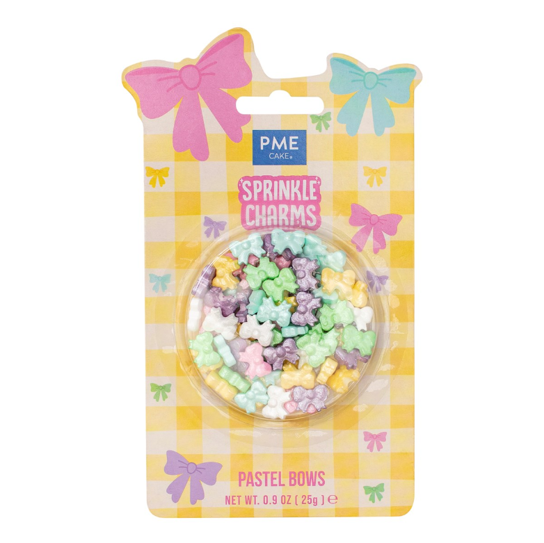 GEMIXTE SUIKERDECORS PASTELKLEUREN STRIKJES 25G