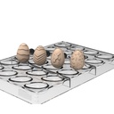 MOULE SILIKOMART UOVO01 "OEUFS" 40 x 28MM HT 14MM + 4 TAMPONS THEME PÂQUES 42 x 30MM