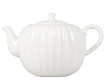 BONBISTRO THEIERE PORCELAINE BLANCHE NERVUREE 58CL 