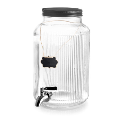 LACOR DISTRIBUTEUR DE BOISSONS VERRE 5.5L A/ROBINET & COUVERCLE NOIR