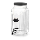 LACOR DRANKENVERDELER GLAS 5,5 L MET KRAAN & ZWART DEKSEL + HOUDER