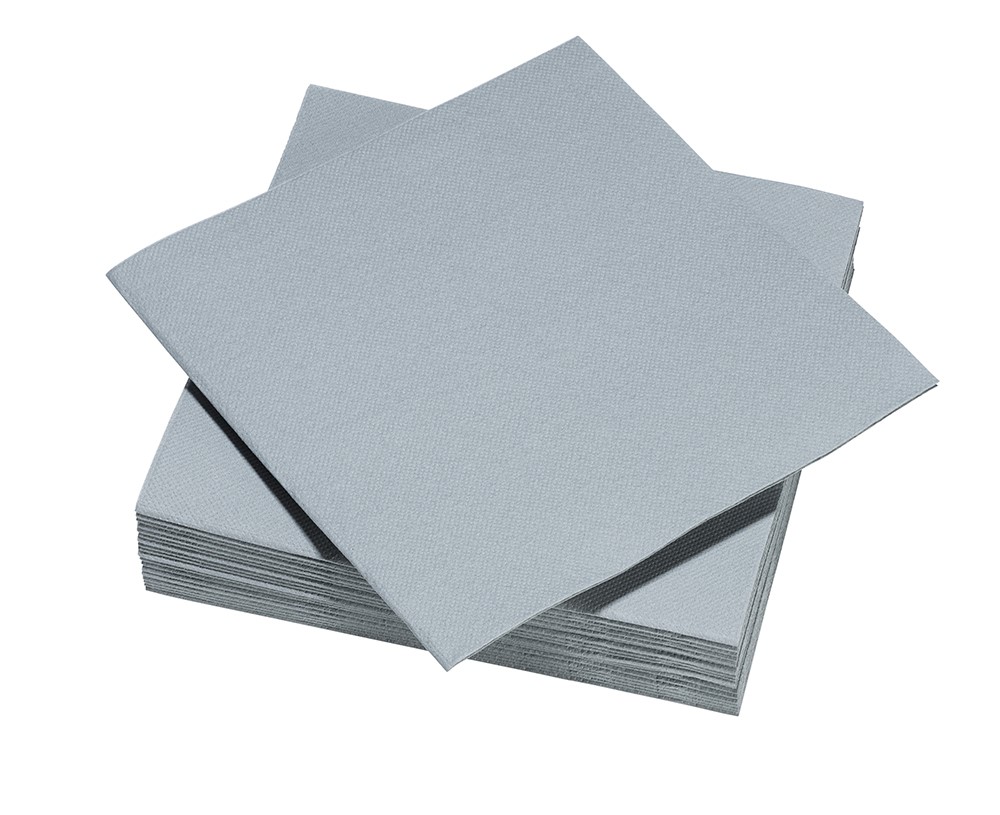 TASSINON COCKTAIL NAPKINS GREY 25x25 CM 40PCS