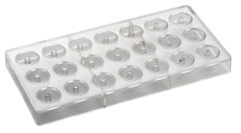 ROUND POLYCARBONATE PRALINE MOLD 275X135MM21 PRALINES OF 10GR**28.5MM X16HTMM