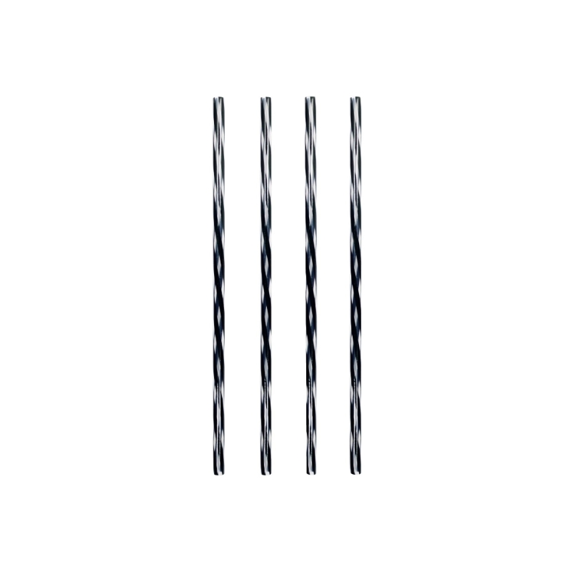 PP JUMBO COCKTAILRIETJES 25CM ZWART EN TRANSPARANT 100ST