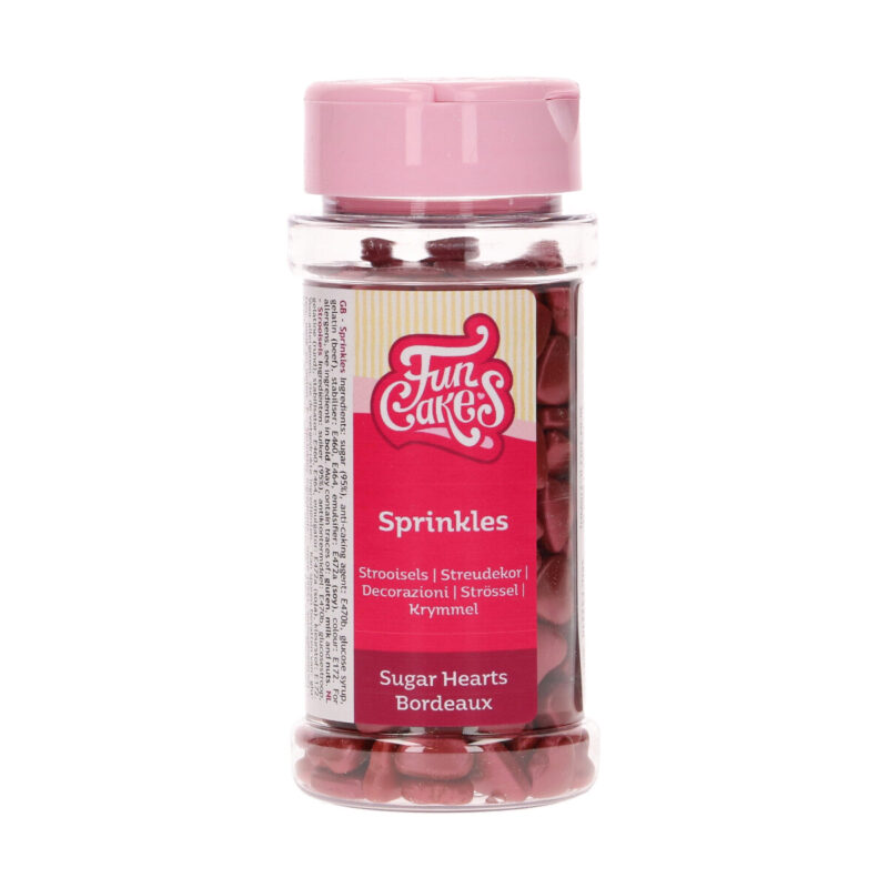 FUNCAKES LITTLE BORDEAUX HEART IN SUGAR 80GR