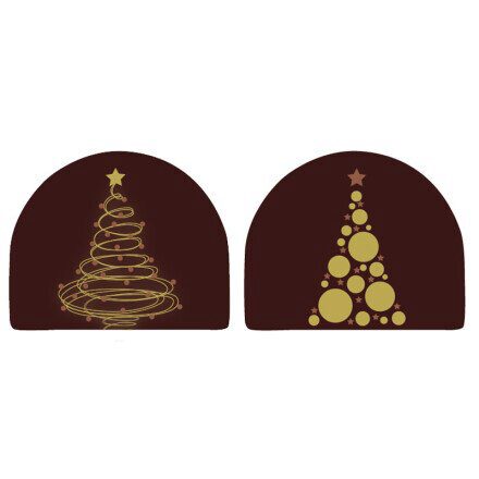 *FF* 2013285 EMBOUT DE BÛCHE ARBRE DE NOEL EN  CHOCOLAT NOIR 80 X 65 MM 30 PCES ***S/CD***