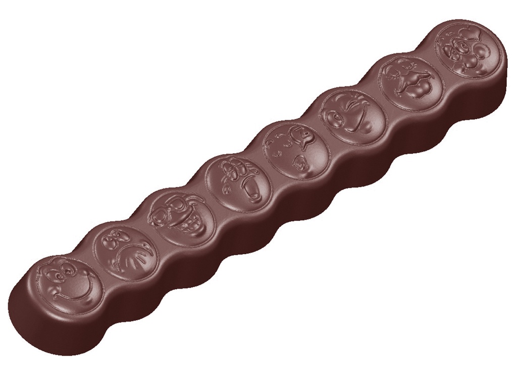 SMILEY BAR CHOCOLATE MOLD 8 SIDES CW1590 13.5X27.5CM 1X3 94GR