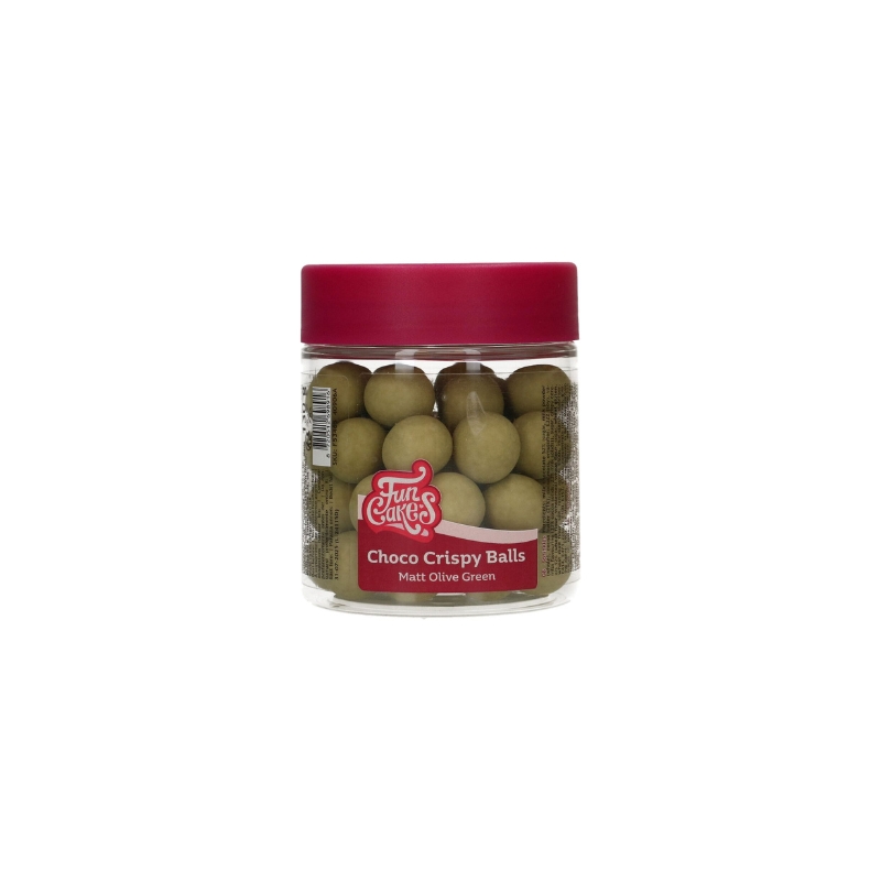 FUNCAKES CRISPY CHOCOLATE BALLS MATTE OLIVE GREEN 130GR