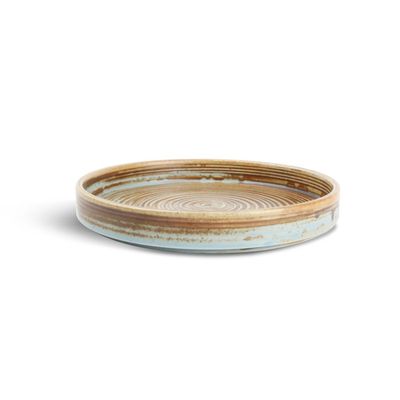 F2D ESCURA ASSIETTE PLATE BORD DROIT 17.5XHT2.5CM BRUN-VERT