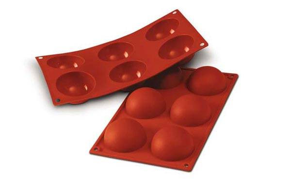 SILIKOMART SF003 MOLD 6 HALF-SPHERES Ø60 H 30MM 60ML NON-STICK GN1/3 -50° TO 250°