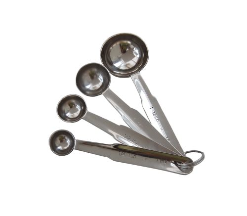 SET VAN 4 INOX MAATLEPEL 1/4CC, 1/2CC, 1CC, 1CS