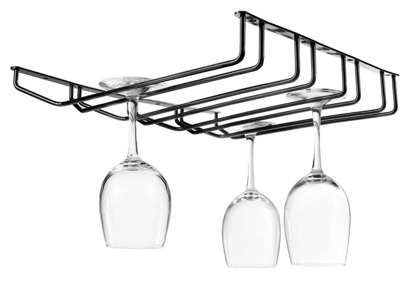 LACOR GLASS RACK GUN METAL QUADRUPLE - 34X34CM