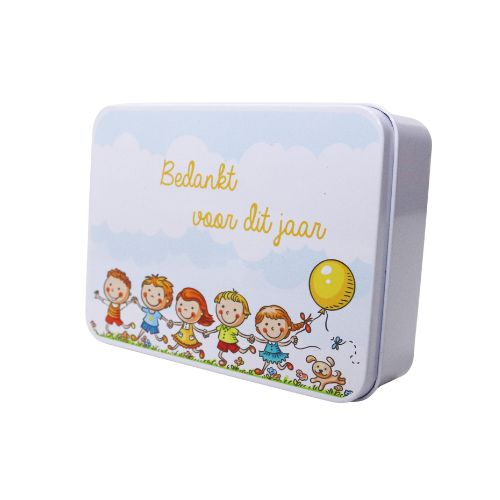 WHITE BOX FOR CHILDREN BALLOON “BEDANKT VOOR DIT JAAR” 12.3X9.3XH4CM