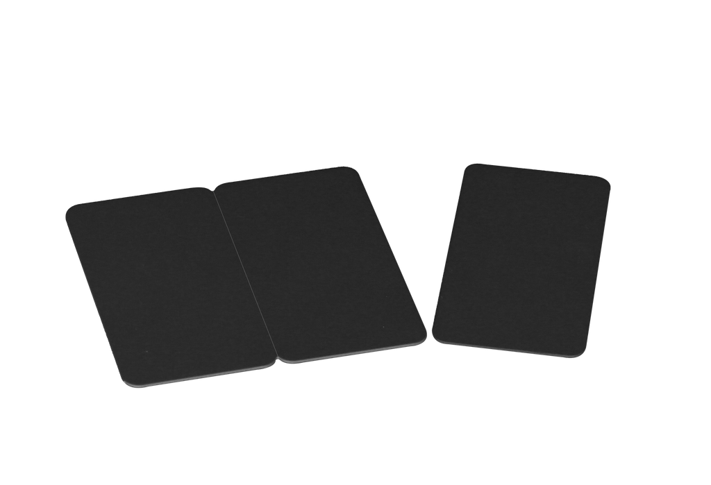 EDIKIO 3-PART BLACK PVC 0.76MM TRI-CARDS - ACCESS/FLEX/DUPLEX PACK OF 100 PCES