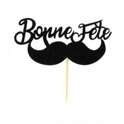 DECORATION BONNE FETE+MOUSTACHE 2 PCES