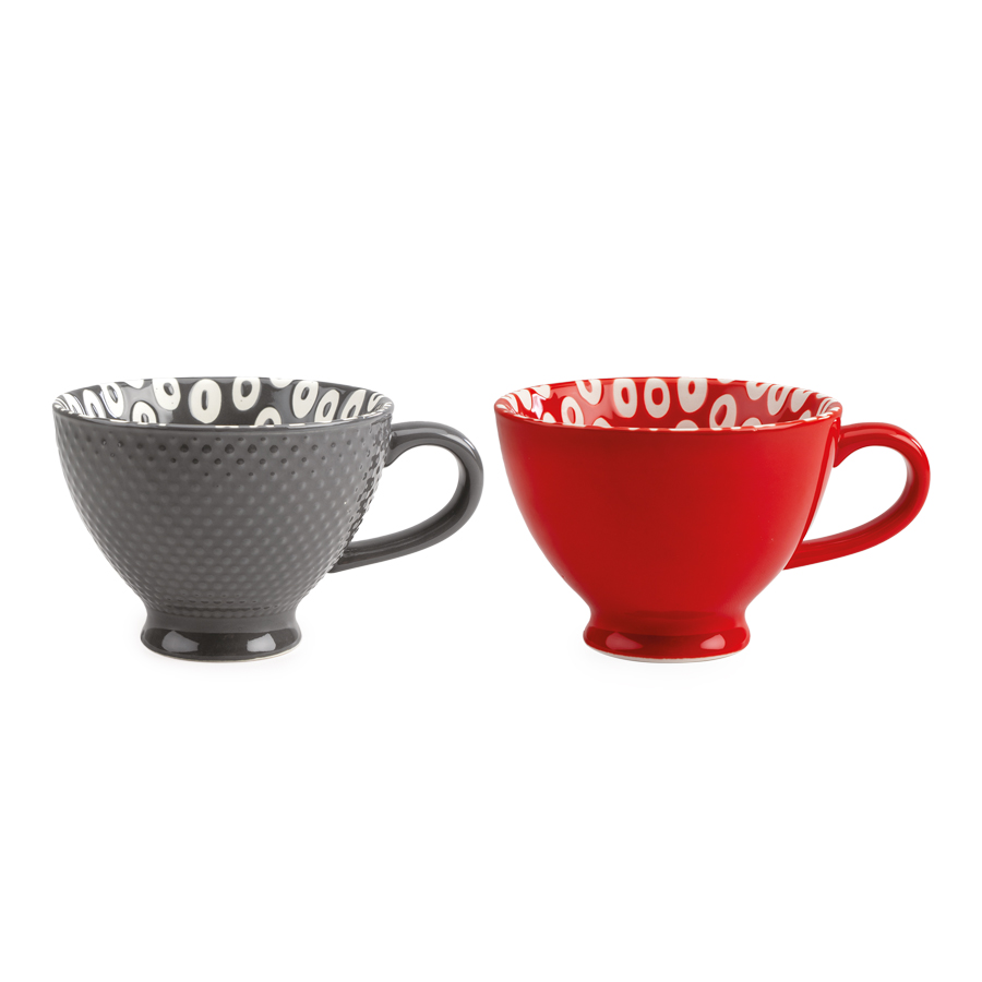 KOP ROUCHINETTE ROOD OF GRIJS Ø10CM H7,5CM