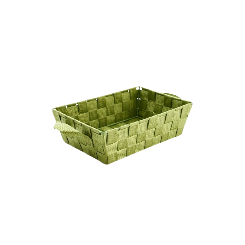 SM GROENE RECHTHOEKIGE TOUWMAND 28X19XH8CM