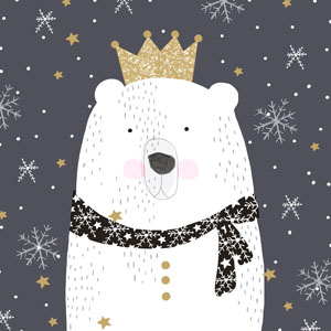 DUNI POLAR BEAR KING NAPKINS 33X33CM 20PCS