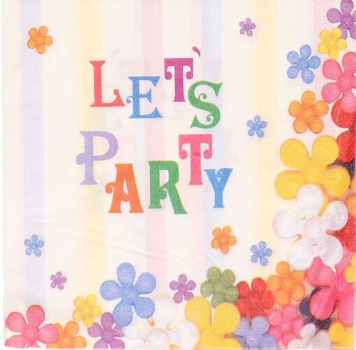 HOME FASHION SERVETTEN 33X33CM LET'S PARTY PAK VAN 20 STUKS