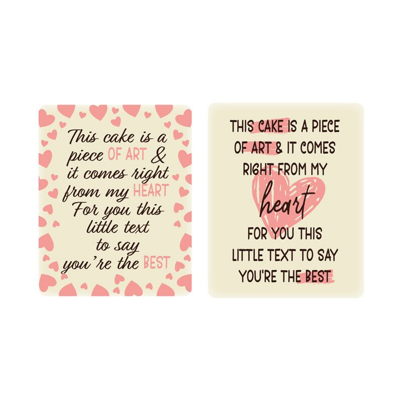 2010195 PLAQUETTE A CAKE ESPECIALLY FOR YOU 5X4 CM 75PCS ***S/CDE***