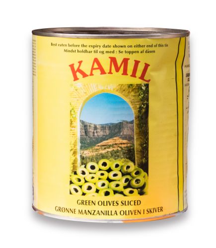 SLICED GREEN OLIVES 3KG