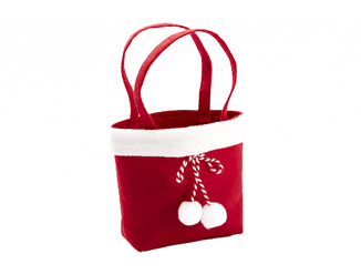 ZAK VILT ROOD KERST 20XH15/29CM