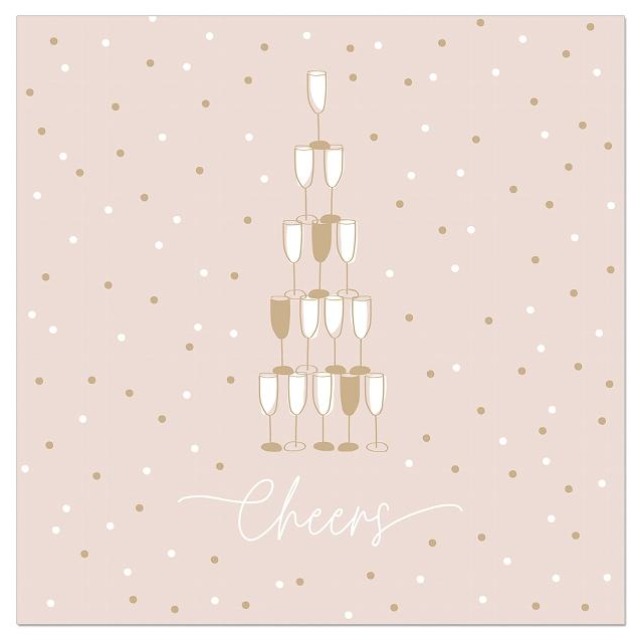 ARTEBENE NAPKIN 33X33CM CHEERS NUDE PACK OF 20PCS