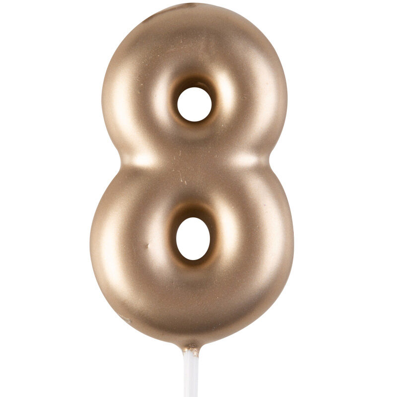 1023848 KAARS GOUD NUMMER "8" 4CM 12 STUKS***S/CD***