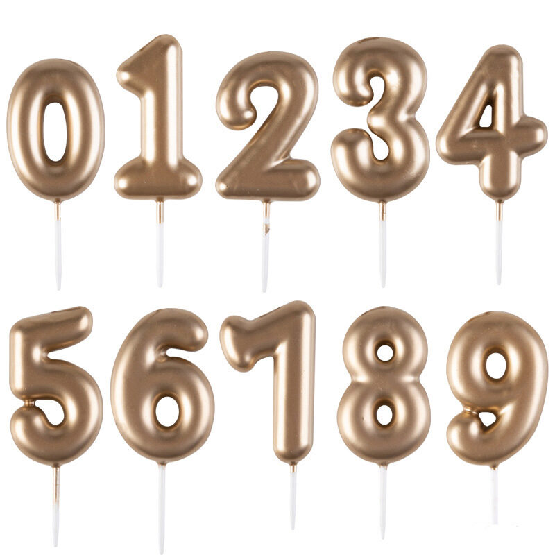 1023850 ASSORTMENT GOLD NUMBER CANDLES 4CM 10PCS ***ON ORDER***