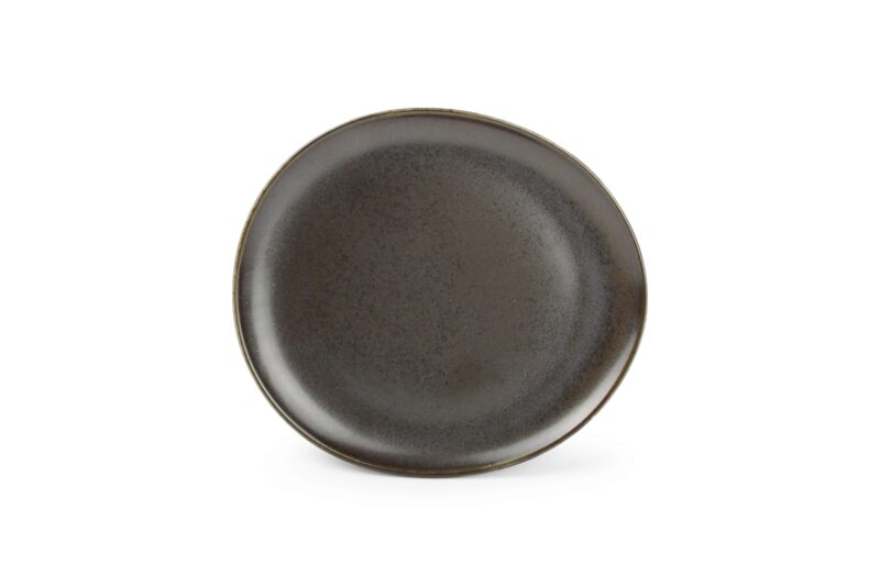 F2D BLACK CERES ASSIETTE PLATE OVALISEE 25X23CM - 604598