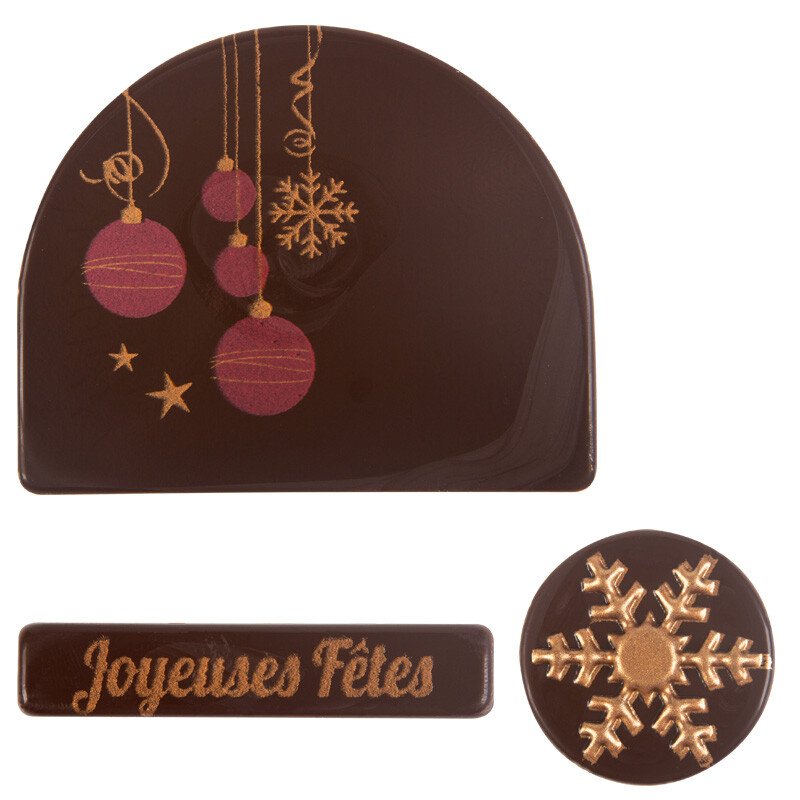 15704 KIT DECORS CHOCOLAT 1 BUCHE BOULE