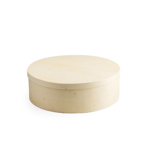 BOITE RONDE EN BOIS AVEC COUVERCLE Ø27CM H9CM