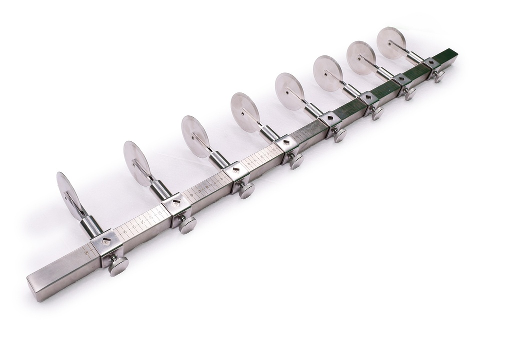 SNIJWALS MET 8 VEERBELASTE MESSEN 70CM STAAF VERSTELBAAR VAN 0-60CM PRECISIE 0,5CM