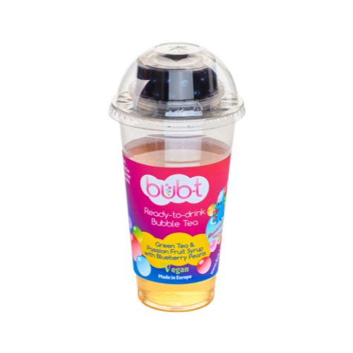 *FF*BUB-T THÉ VERT AROMATISÉ FRUIT DE LA PASSION ET PERLES MYRTILLE 460ML