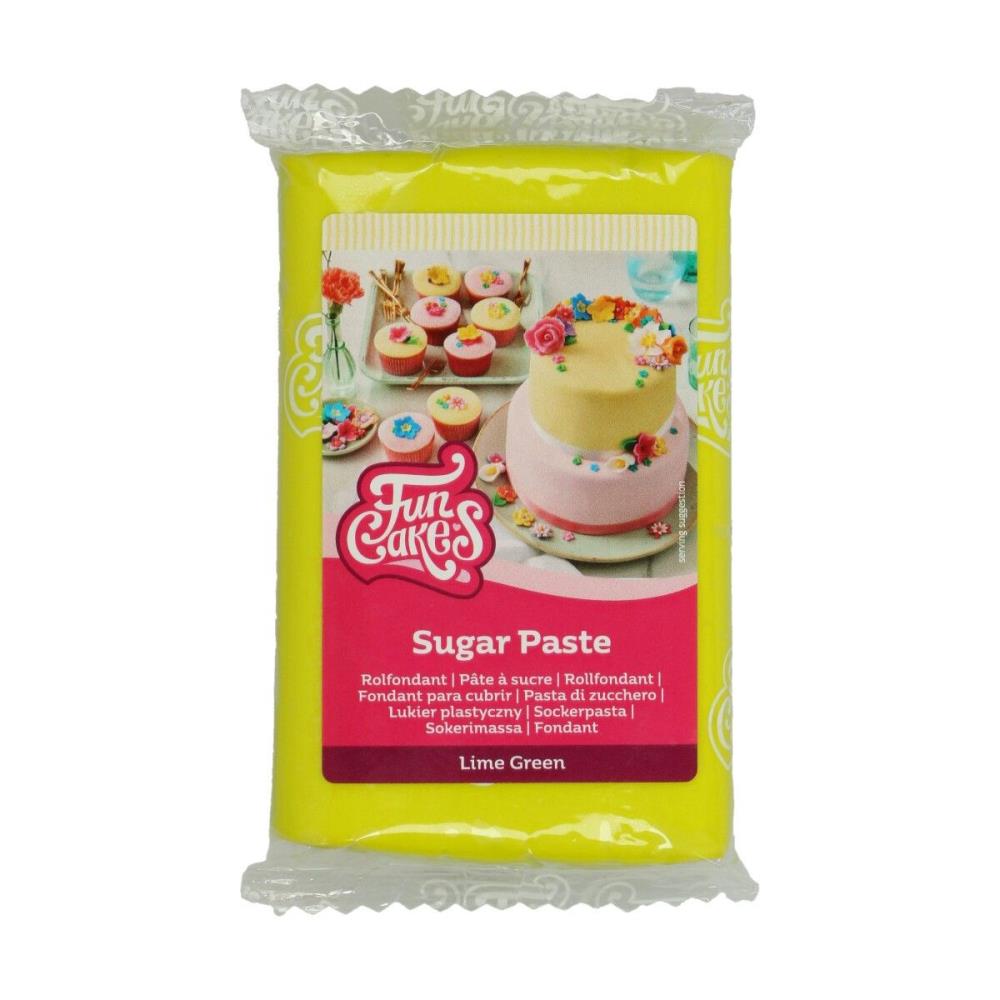 FUNCAKES LIME GREEN SUGAR PASTE 250GR
