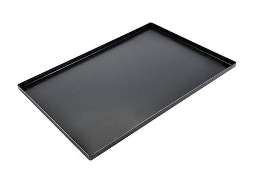 ZWARTE PLAAT METAAL 53X32.5CM 4 RECHTE RANDEN 1 CM DIKTE 12/10