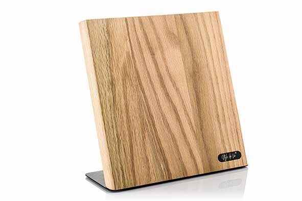 STYLE DE VIE MAGNETIC BLOCK OAK WITH STAINLESS STEEL BASE 23X3XH23CM