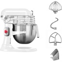 KITCHENAID ARTISAN 6.9L STAND MIXER WHITE PRO BOWL LIFT (W/EMERGENCY STOP AND PROTECT GRILL)