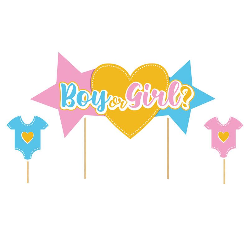CAKE TOPPER GIRL OR BOY 3PCS
