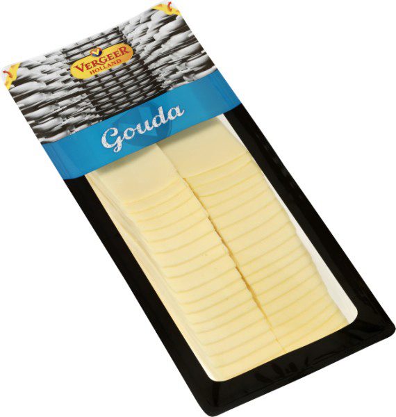GOUDA CHEESE SLICED LENGTH 5X15 VAPO CHEESE 6X1KG = KG